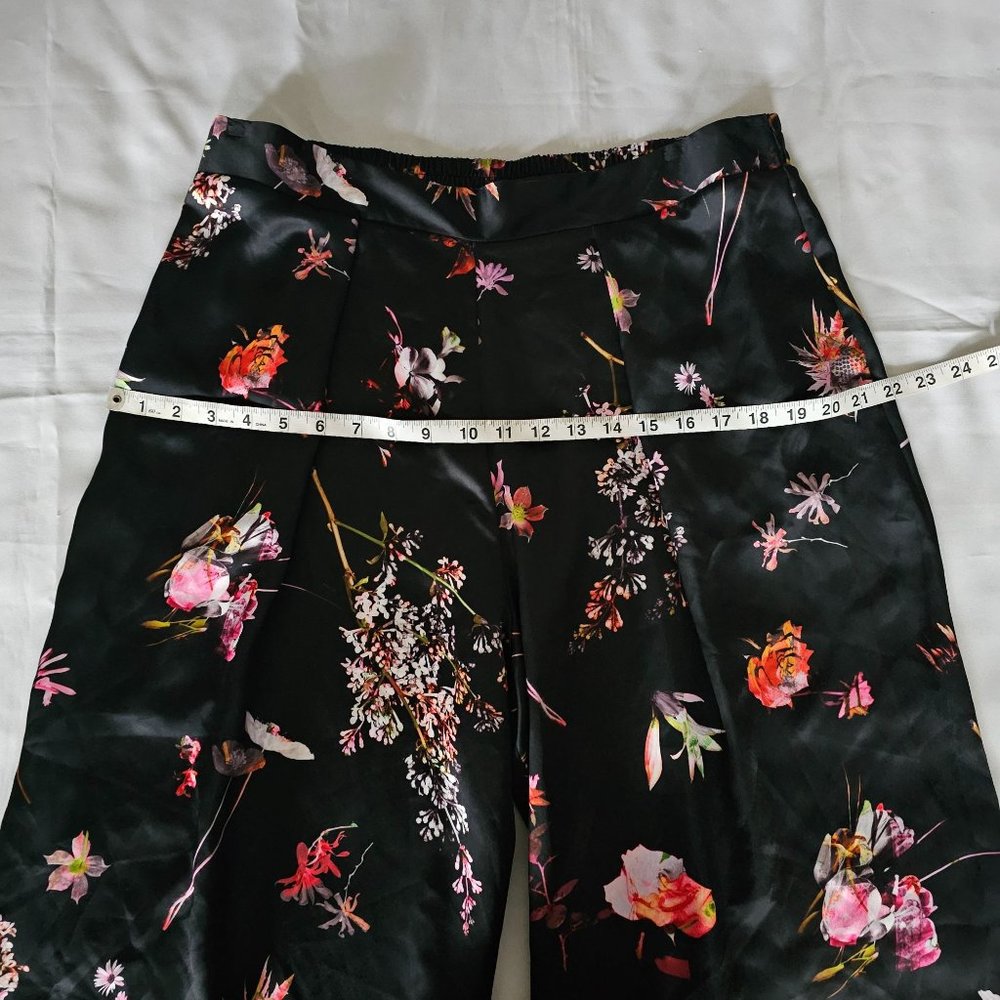 Victoria's Secret Women's Black Floral Satin Wide Leg Palazzo Pants Size XL NWT - Picture 12 of 14